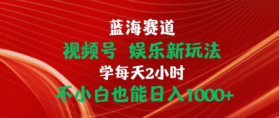 （10818期）蓝海赛道视频号 娱乐新玩法每天2小时小白也能日入1000+-大熊网创