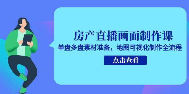 （15156期）房产直播画面制作课，单盘多盘素材准备，地图可视化制作全流程-大熊网创
