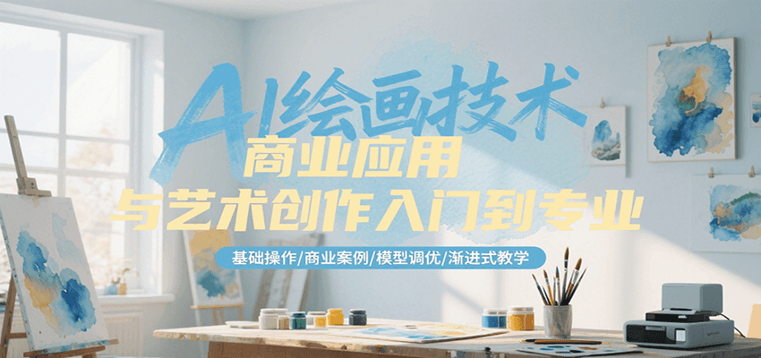 AI绘画技术商业应用与艺术创作入门到专业，基础操作/商业案例/模型调优/渐进式教学-大熊网创