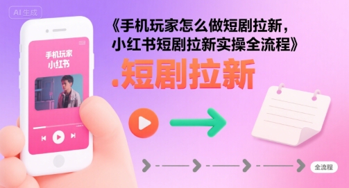 手机玩家怎么做短剧拉新，小红书短剧拉新实操全流程-大熊网创