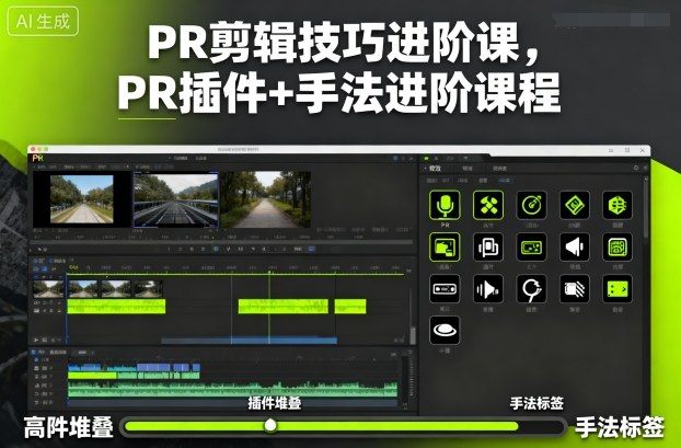 PR剪辑技巧进阶课，PR插件+手法进阶课程-大熊网创