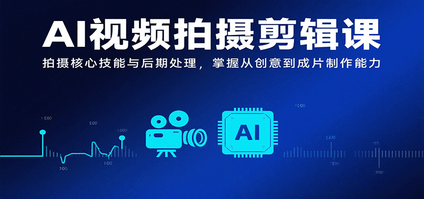 AI视频拍摄剪辑课，拍摄核心技能与后期处理，掌握从创意到成片制作能力-大熊网创