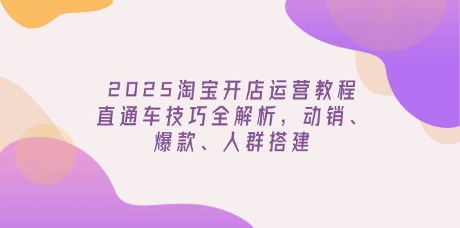 （14389期）2025淘宝开店运营教程更新，直通车技巧全解析，动销、爆款、人群搭建-大熊网创