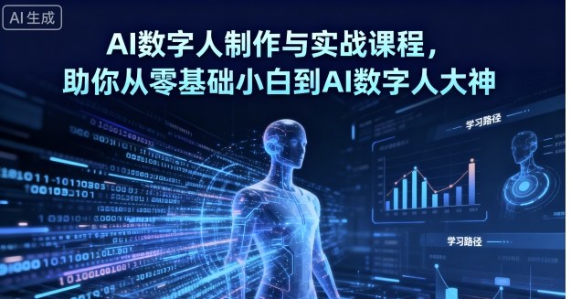 AI数字人制作与实战课程，助你从零基础小白到AI数字人大神-大熊网创