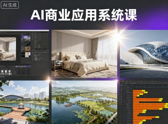AI商业应用系统课，室内-软装-建筑-景观，智能设计+效果图+动画画实战-大熊网创