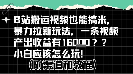 b站掘金计划？搬运视频也能挣拉新的收益，小白应该怎么玩！-大熊网创