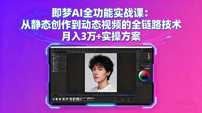 即梦AI全功能实战课：从静态创作到动态视频的全链路技术 月入3万+实操方案-大熊网创