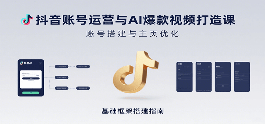 抖音账号运营与AI爆款视频打造课：含账号搭建、运营及多种AI特效视频制作方法-大熊网创