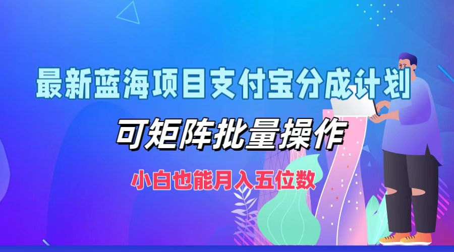 （12515期）最新蓝海项目支付宝分成计划，可矩阵批量操作，小白也能月入五位数-大熊网创