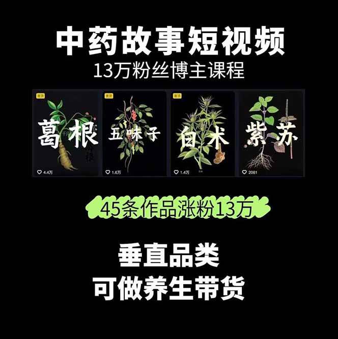 图片[2]-中药文化赛道：溯源故事开发，AI工具实战，平台运营，全方位解锁中医流量变现新路径-大熊网创