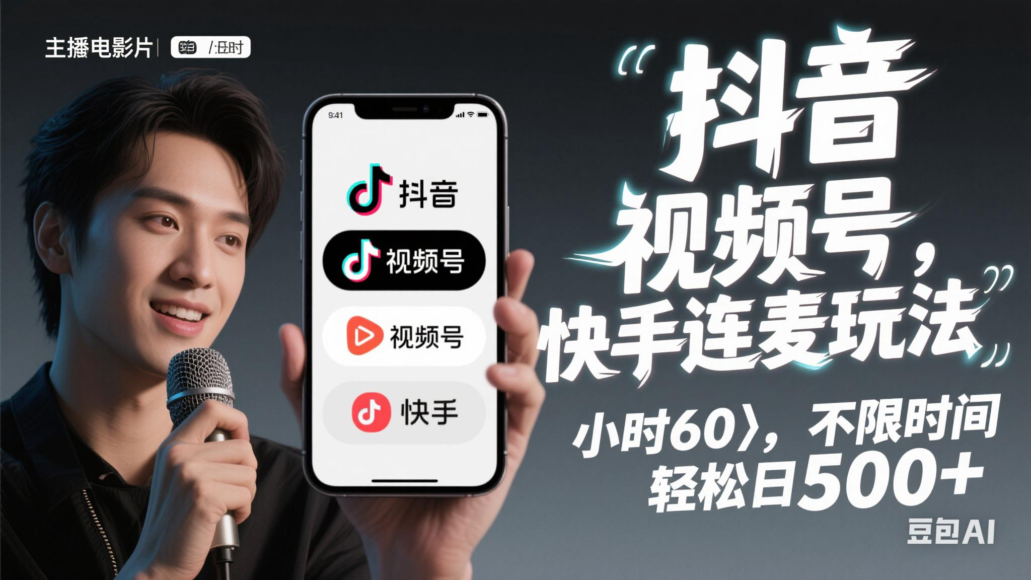 （14899期）抖音，快手，视频号无脑连麦玩法！快速入门，单日稳冲1000+-大熊网创