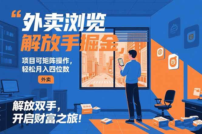 （15440期）外卖浏览掘金项目 可矩阵操作 轻松日入500+-大熊网创