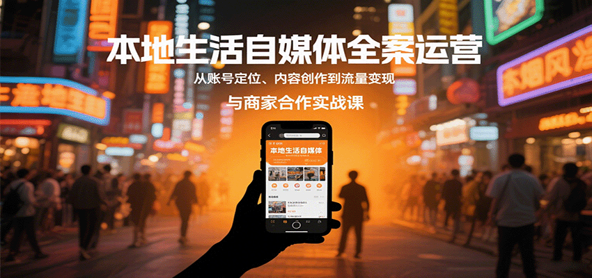 本地生活自媒体全案运营，从账号定位、内容创作到流量变现与商家合作实战课-大熊网创