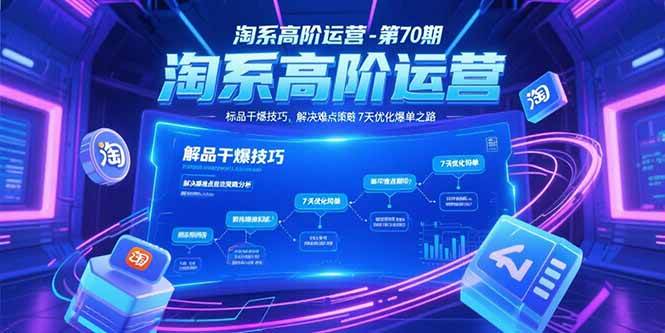 （15307期）淘系高阶运营-第70期，标品干爆技巧，解决难点策略，大佬操盘方法-大熊网创