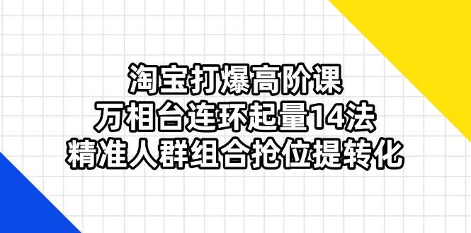 （14298期）淘宝打爆高阶课：万相台连环起量14法，精准人群组合抢位提转化-大熊网创