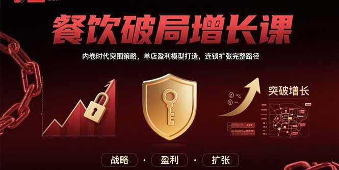 （15541期）餐饮破局增长课：内卷时代突围策略，单店盈利模型打造，连锁扩张完整路径-大熊网创