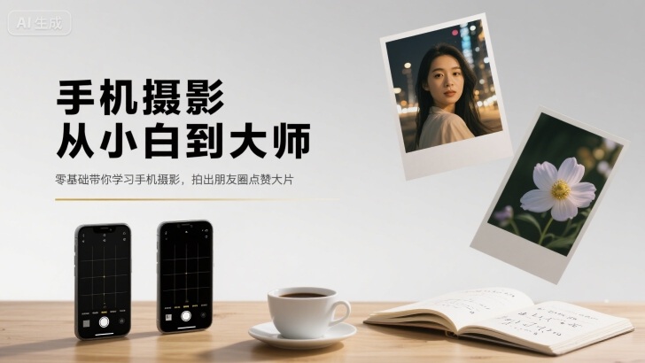 手机摄影从小白到大师，零基础带你学习手机摄影，拍出朋友圈点赞大片-大熊网创