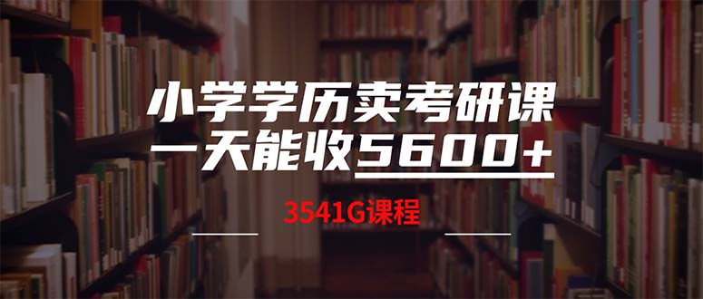 （12556期）小学学历卖考研课程，一天收5600（附3580G考研合集）-大熊网创
