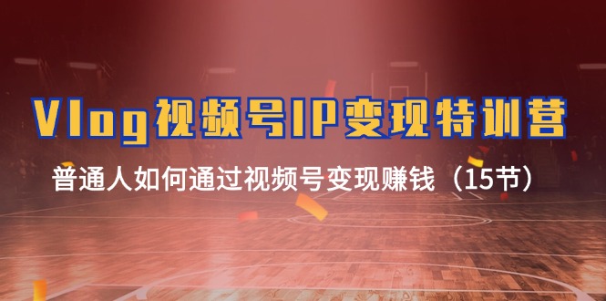 （11654期）Vlog 视频号IP变现特训营，普通人如何通过视频号变现赚钱（15节）-大熊网创