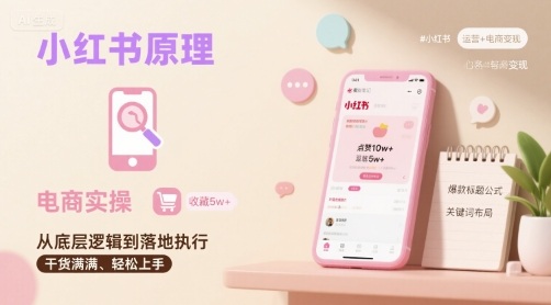 小红书原理以及详细实操流程，小红书电商教程-大熊网创