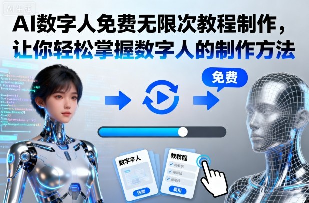 AI数字人免费无限次教程制作，让你轻松掌握数字人的制作方法-大熊网创