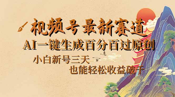 （14363期）视频号最新爆火赛道，AI一键生成百分百过原创，小白新号三天，也能轻松…-大熊网创