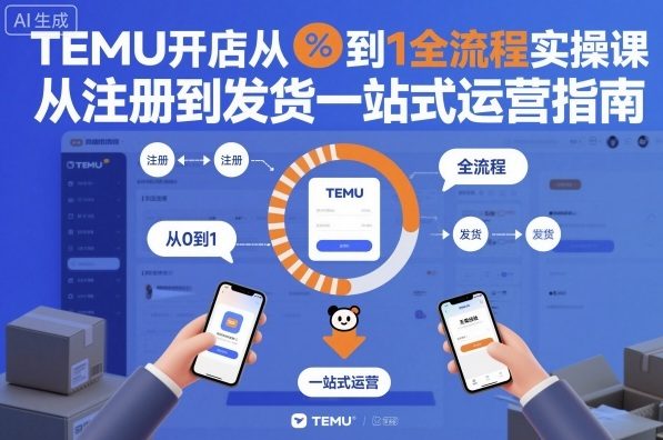TEMU开店从0到1全流程实操课，从注册到发货一站式运营指南-大熊网创