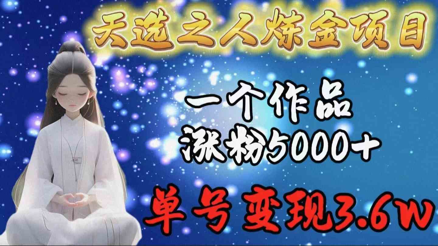 （9693期）天选之人炼金项目，一个作品涨粉5000+，单号变现3.6w-大熊网创