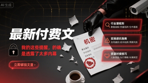 最新付费文：我的这些提醒，的确是透露了太多内幕-大熊网创