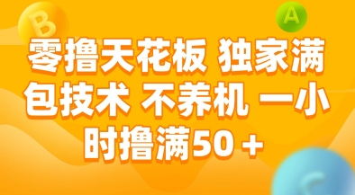零撸天花板，独家满包技术，不用养机，一小时撸满50+，收益稳定【揭秘】-大熊网创