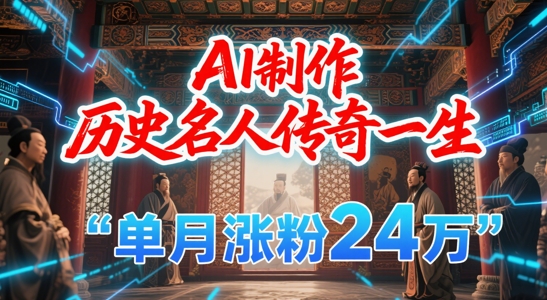 暴力起号!用AI制作历史名人传奇一生,单月涨粉24W,涨粉+变现赛道黑马来了-大熊网创