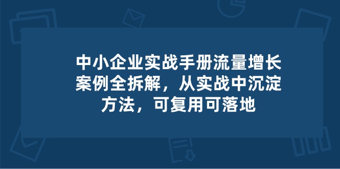 （10889期）中小 企业 实操手册-流量增长案例拆解，从实操中沉淀方法，可复用可落地-大熊网创