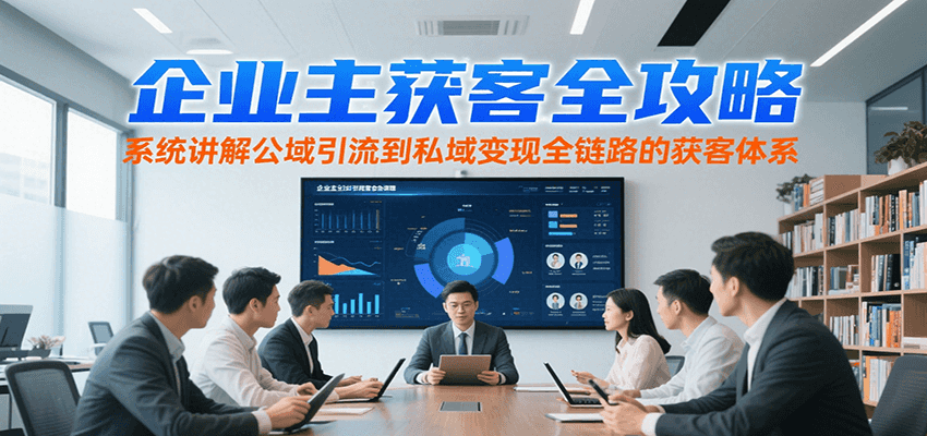 企业主获客全攻略，系统讲解公域引流到私域变现全链路的获客体系-大熊网创