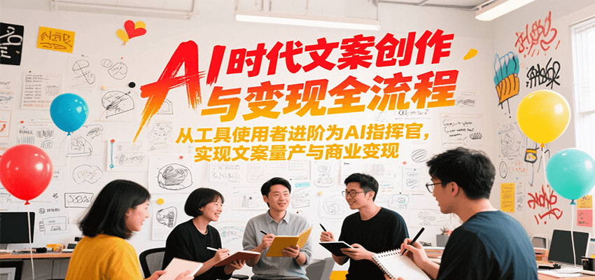 AI时代文案创作与变现全流程，从工具使用者进阶为AI指挥官，实现文案量产与商业变现-大熊网创