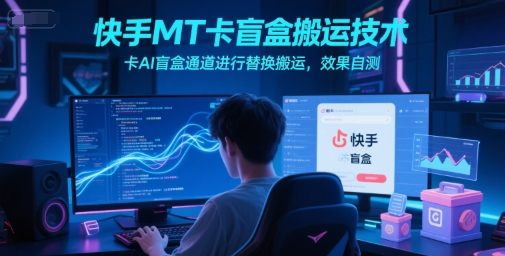 快手MT卡盲盒搬运技术，卡AI盲盒通道进行替换搬运，效果自测-大熊网创