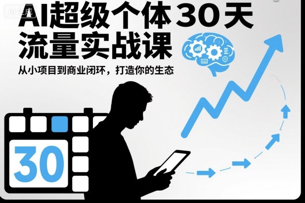 AI超级个体30天流量实战课，从小项目到商业闭环，打造你的生态-大熊网创