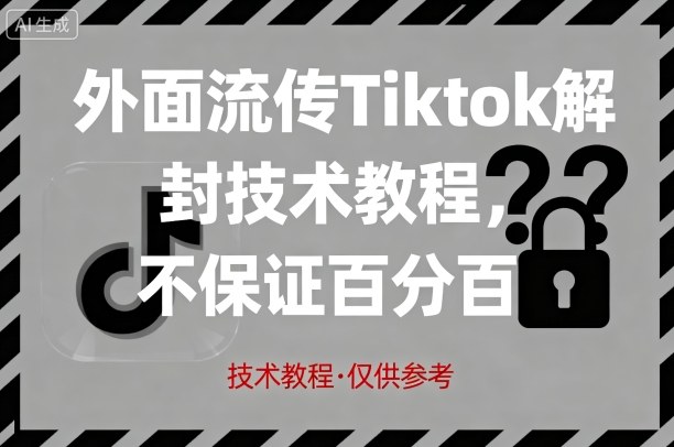 外面流传Tiktok解封技术教程，不保证百分百，具体自测-大熊网创