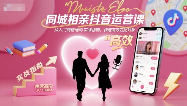 同城相亲抖音运营课，从入门到精通的实战指南，快速高效匹配对象-大熊网创