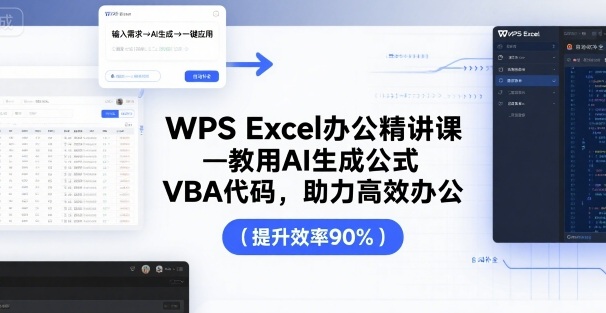 WPS Excel办公精讲课，教用 AI 生成公式，VBA 代码，助力高效办公-大熊网创