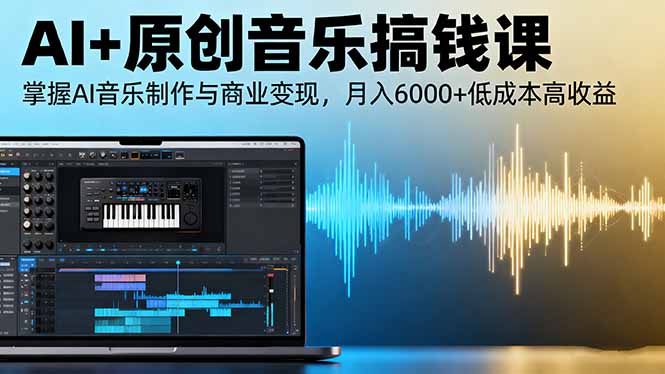 AI+原创音乐搞钱课：掌握AI音乐制作与商业变现，月入6000+低成本高收益-大熊网创