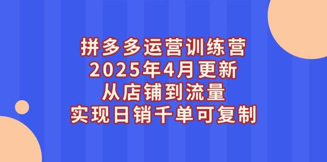 （14469期）拼多多运营训练营2025年4月更新，从店铺到流量，实现日销千单可复制-大熊网创