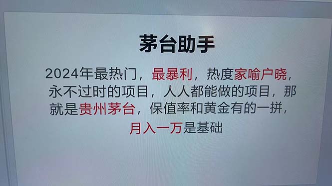 （13051期）魔法贵州茅台代理，永不淘汰的项目，抛开传统玩法，使用科技，命中率极…-大熊网创