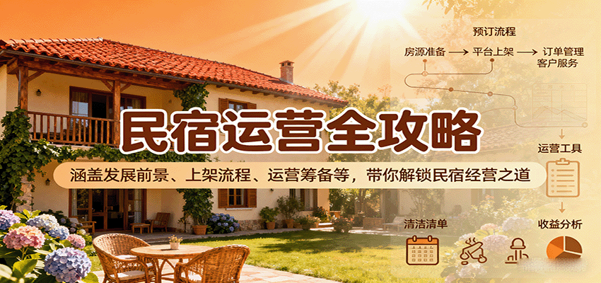 民宿运营全攻略：涵盖发展前景、上架流程、运营筹备等，带你解锁民宿经营之道-大熊网创
