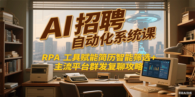 AI招聘自动化系统课，RPA工具赋能简历智能筛选+主流平台群发复聊全攻略-大熊网创