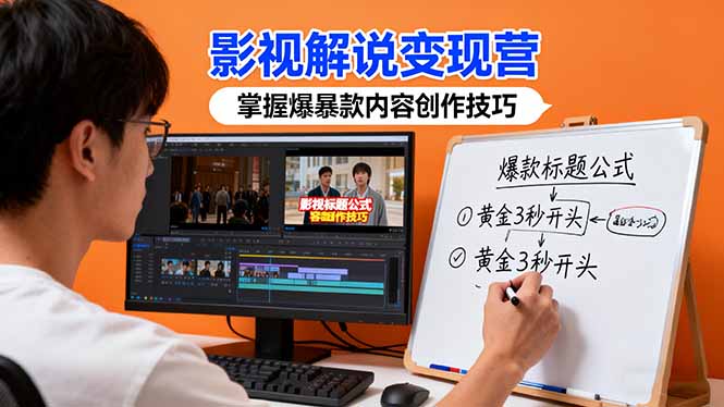 影视解说变现营：通过30+实战案例爆款内容创作技巧，掌握影视解说盈利密码-大熊网创