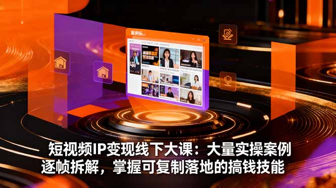 短视频IP变现线下大课：大量实操案例逐帧拆解，掌握可复制落地的搞钱技能-大熊网创