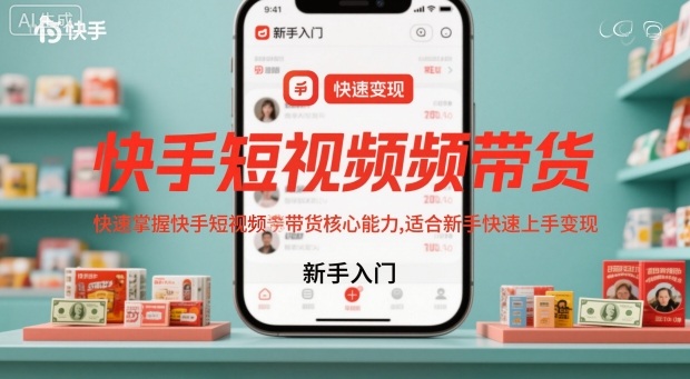 快手短视频带货，快速掌握快手短视频带货核心能力，适合新手快速上手变现-大熊网创
