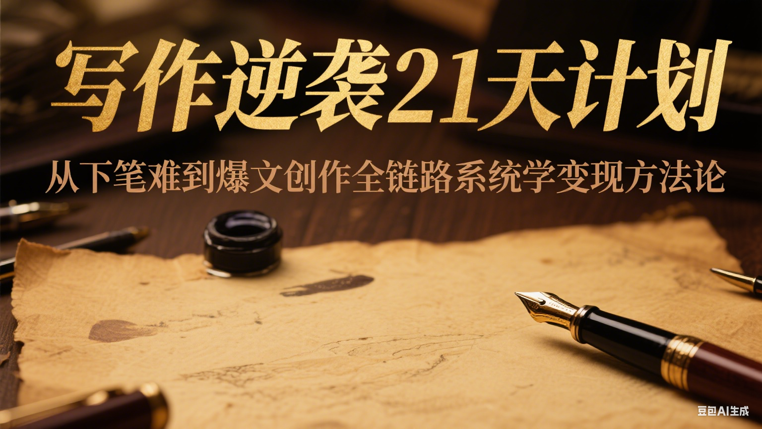 写作逆袭21天计划：从下笔难到爆文创作全链路系统学变现方法论-大熊网创
