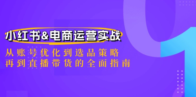 （12670期）小红书&电商运营实战：从账号优化到选品策略，再到直播带货的全面指南-大熊网创