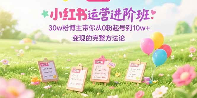 （15318期）小红书运营进阶班：30w粉博主带你从0粉起号到10w+变现的完整方法论-大熊网创